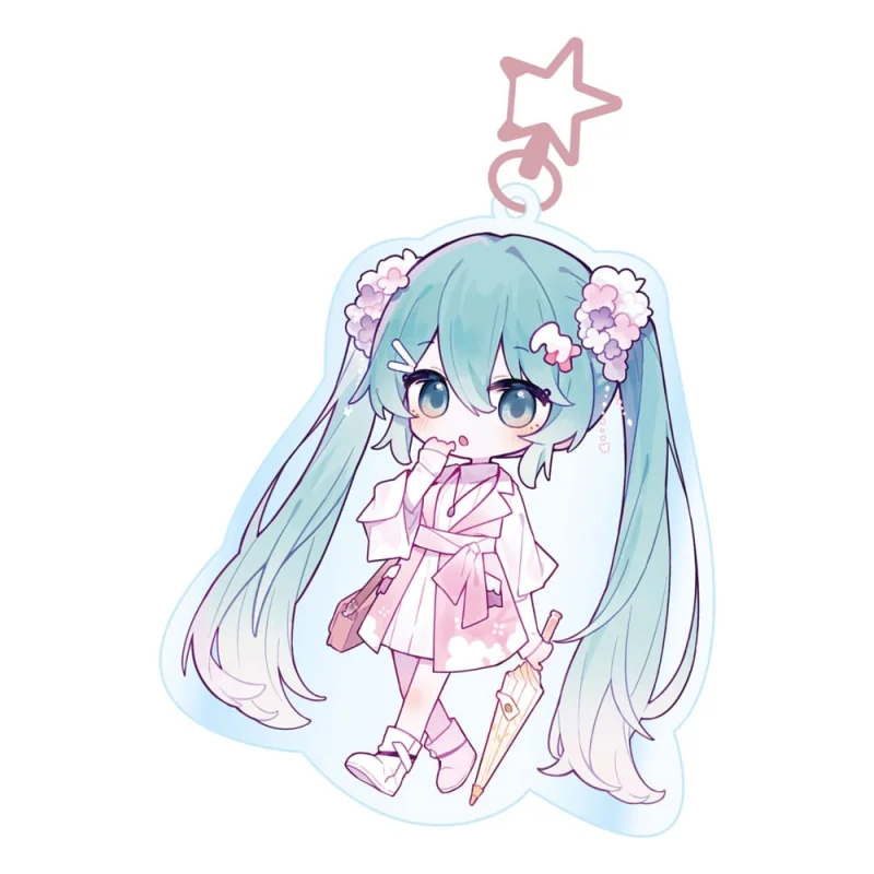  Hatsune Miku Kawaii Summer Time Acrylic Keychain