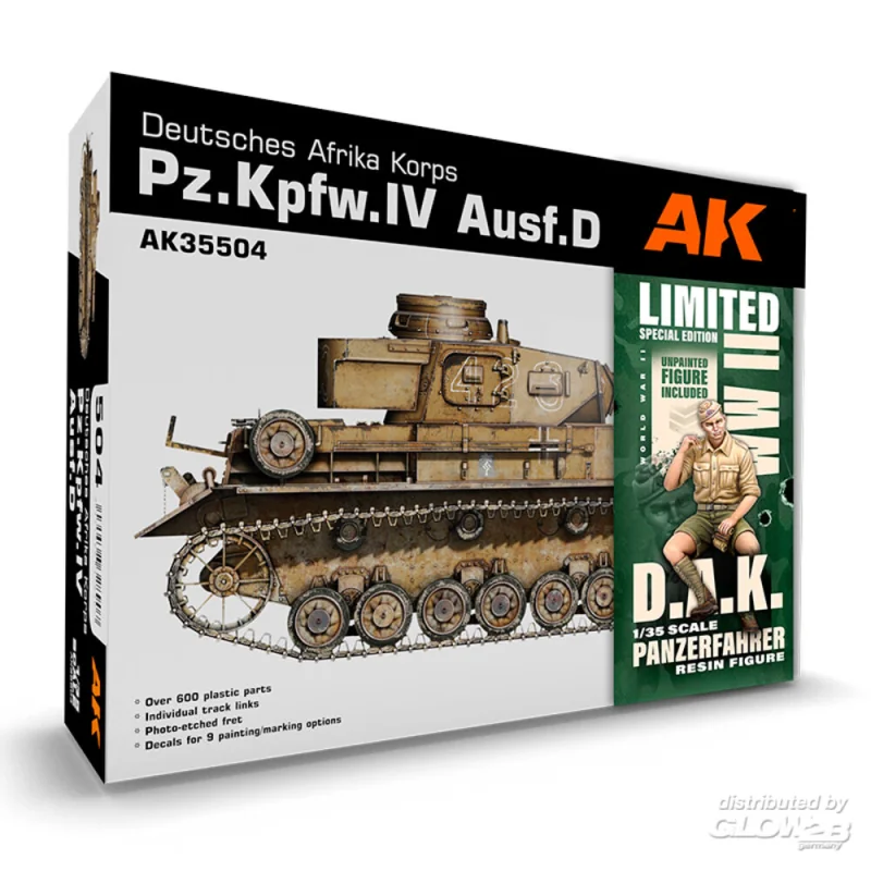 Maqueta PZ.KPFW.IV AUSF.D AFRIKA KORPS+DAK PANZERFAHRER 1/35