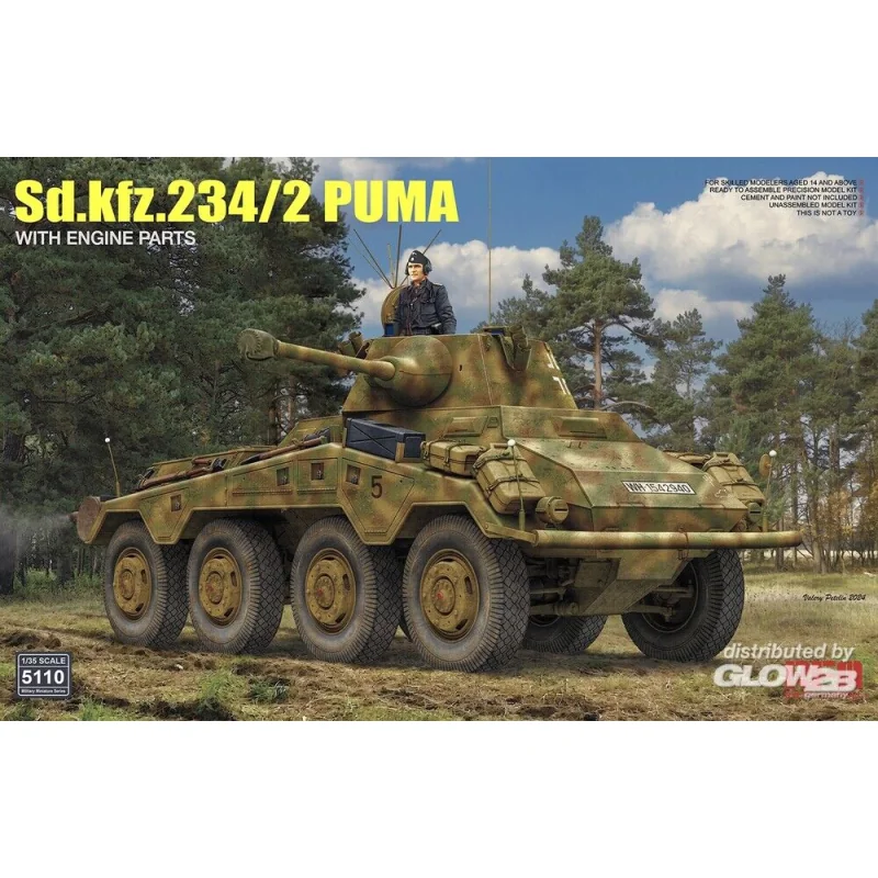 Maqueta Sd.kfz 234/2 Puma w/ Engine Parts