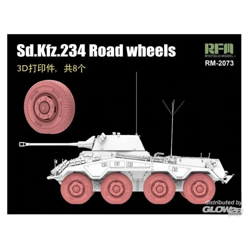 Maqueta Sd.Kfz. 234 Road Wheels 3D Printed (8 pcs.)