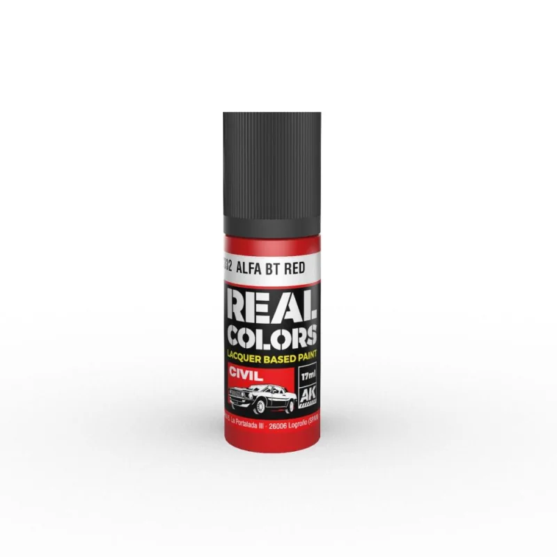 Pintura AK INTERACTIVE: Real Colors Alfa BT Red 17 ml,