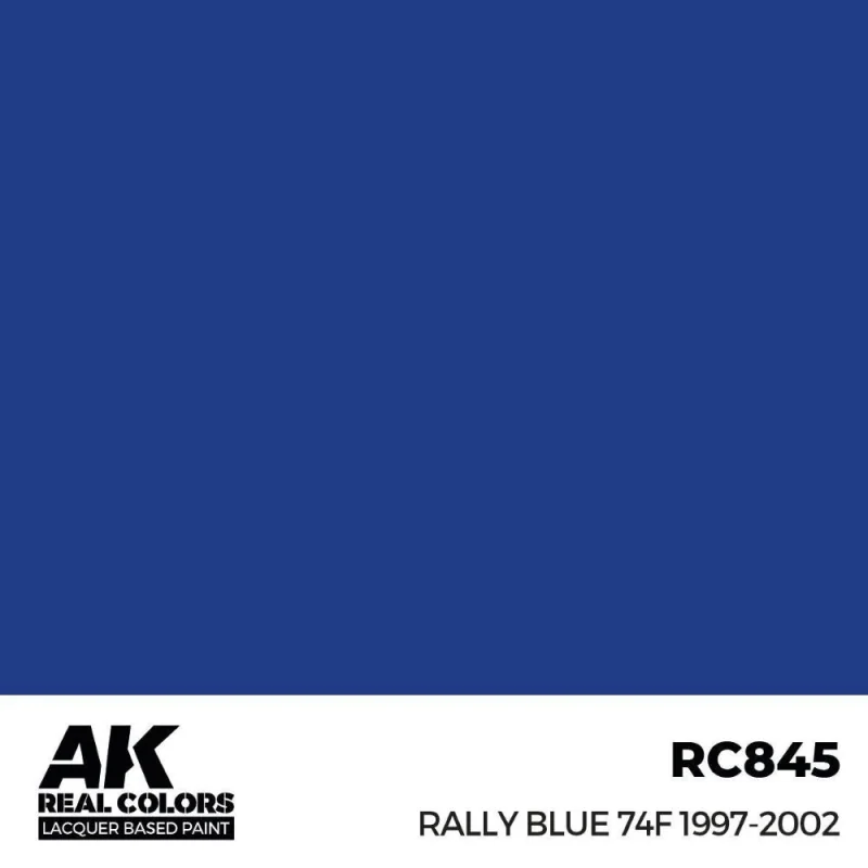 Pintura acrílica para maquetas AK INTERACTIVE: Real Colors Rally Blue 74F 1997-2002 17 ml.