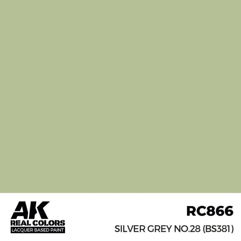 Pintura acrílica para maquetas AK INTERACTIVE: Real Colors Silver Grey No.28 (BS381) 17 ml.