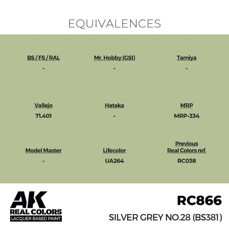 AK Interactive AK INTERACTIVE: Real Colors Silver Grey No.28 (BS381) 17 ml.