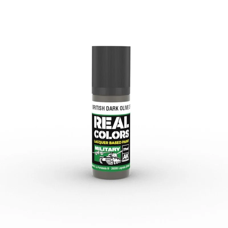 Pintura AK INTERACTIVE: Real Colors British Dark Olive Green PFI 17 ml.