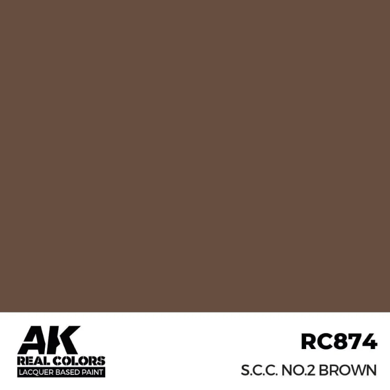 Pintura acrílica para maquetas AK INTERACTIVE: Real Colors S.C.C. No.2 Brown 17 ml.