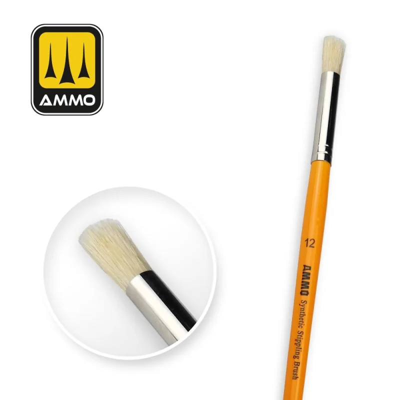 Pincel AMMO OF MIG: 12 Synthetic Stippling Brush