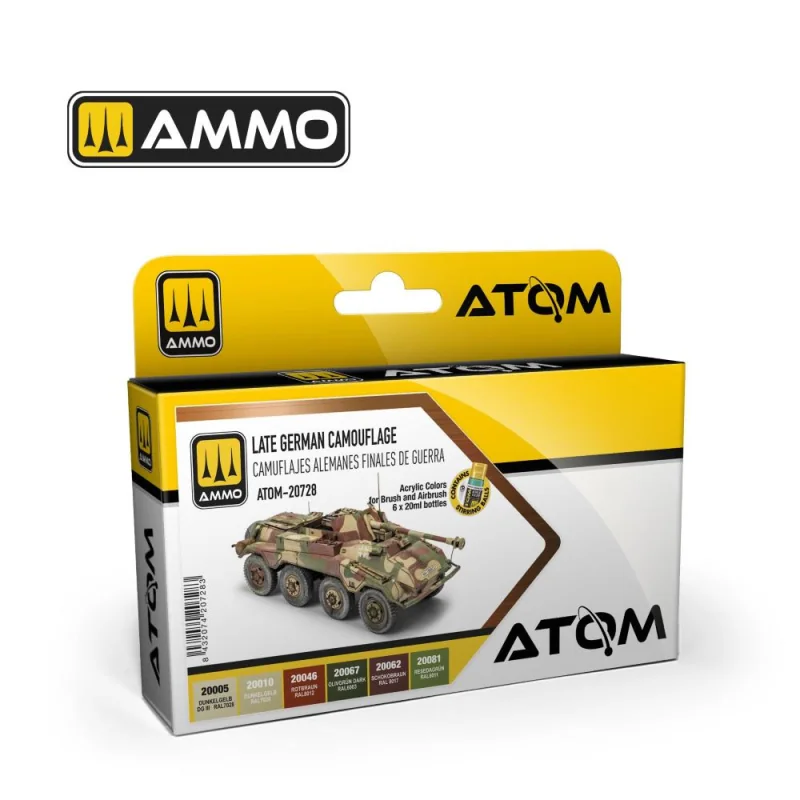 Pintura AMMO of MIG: Acrylic Colors Set. 6 ATOM Late German Camouflage Set