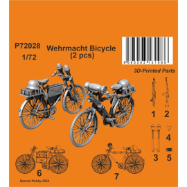 Miniatura CMK: 1/72; Wehrmacht Bicycle (2 pcs)