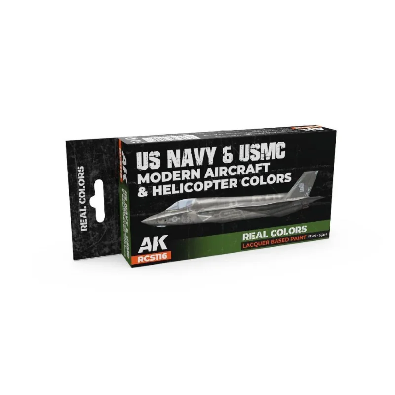 Pintura AK INTERACTIVE: Real Colors US Navy&USMC Modern Aircraft&Helicopter Colors SET