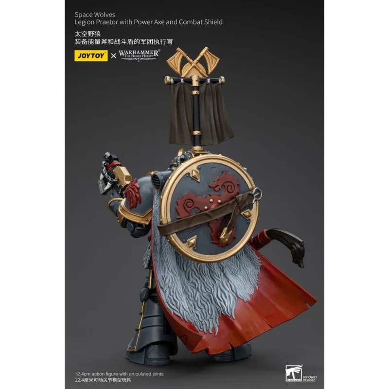 Joy Toy (CN) Warhammer The Horus Heresy Figure 1/18 Space Wolves Legion Praetor with Power Ax and Combat Shield 12 cm