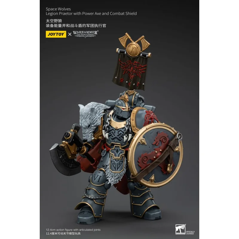 Warhammer The Horus Heresy Figure 1/18 Space Wolves Legion Praetor with Power Ax and Combat Shield 12 cm