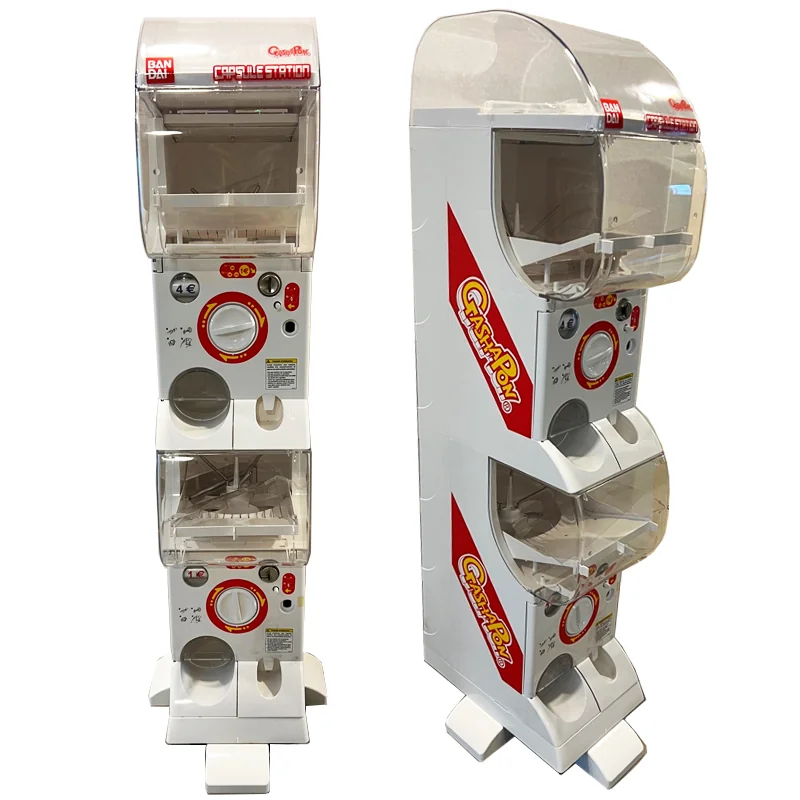  Gashapon Machine Capsule Station Double Container + Display Showcase