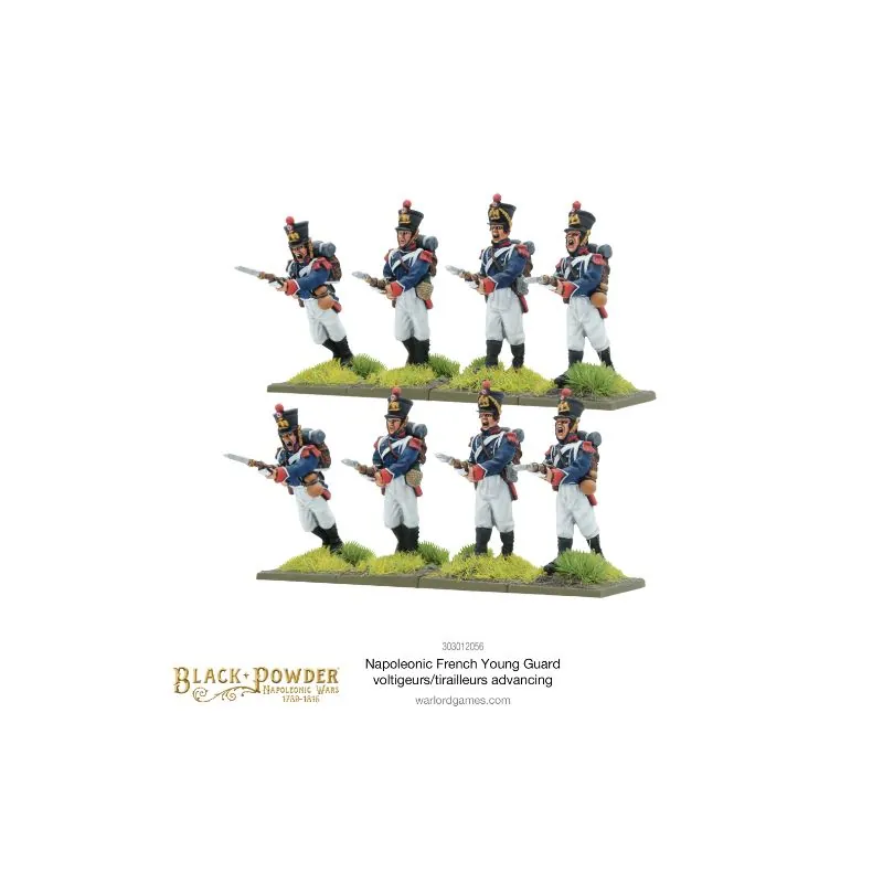 Juego de figura Napoleonic French Young Guard Voltigeurs/Tirailleurs Advancing