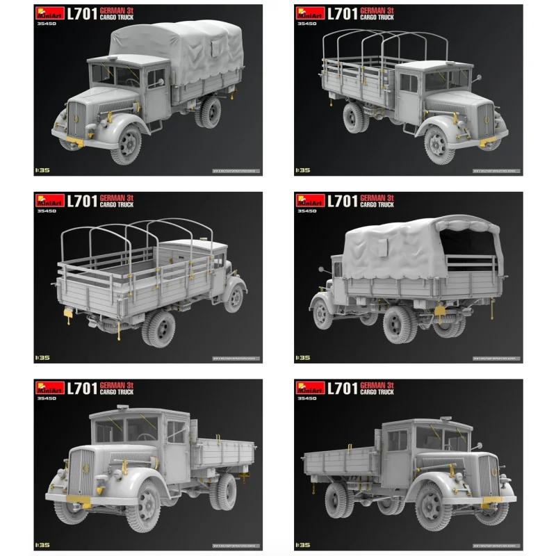 Kit de detalle para vehículos L701 GERMAN 3T CARGO TRUCKPlastic Model Kit 1:35 Scale