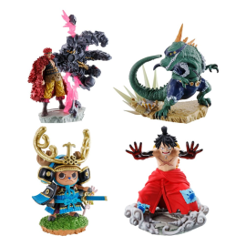 Figurita ONE PIECE - Logbox Re Birth Wanokuni - Set 4 Petitrama Statuettes 9cm