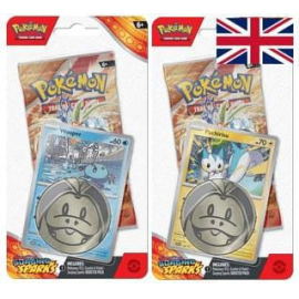  Pokémon TCG Scarlet & Violet 08 blisters Surging Sparks Checklane *ENGLISH* Set (2)