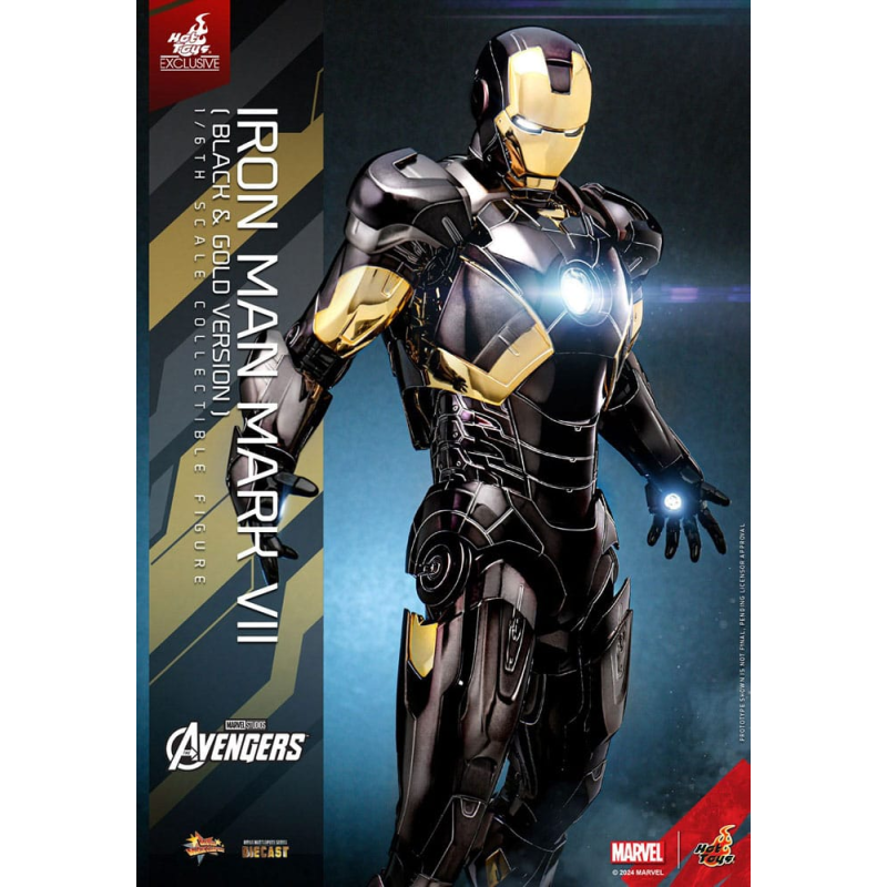 Figuras The Avengers Diecast Movie Masterpiece 1/6 Iron Man Mark VII (Black & Gold Version) 32 cm