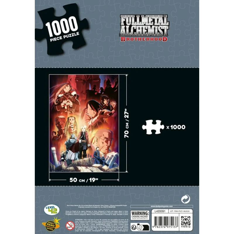 Level 42 FULL METAL ALCHEMIST BROTHERHOOD - Puzzle 1000P 68x49cm