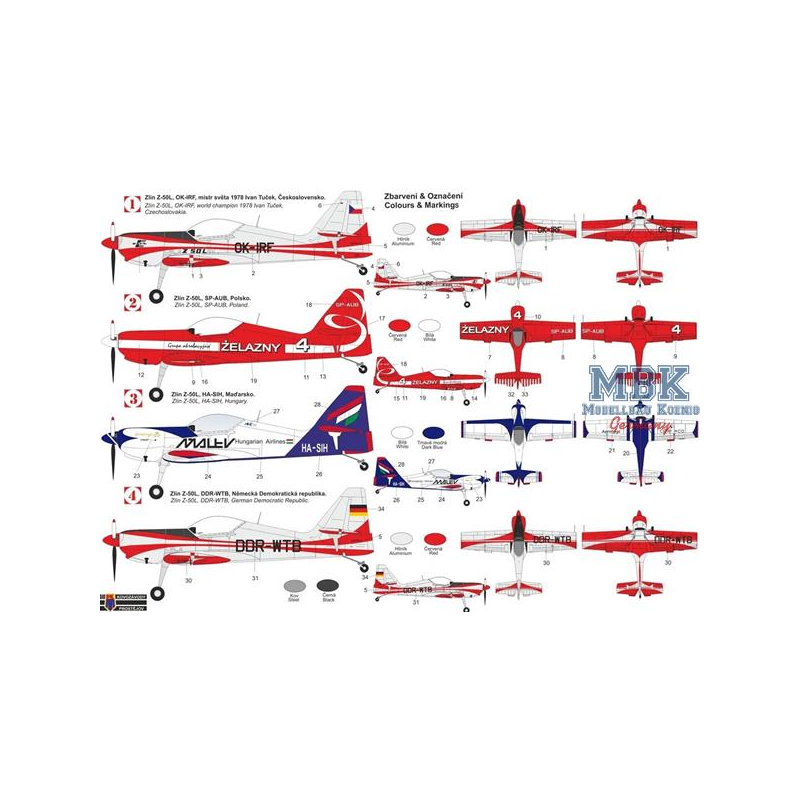 Maqueta de avión Zlin Z-50L