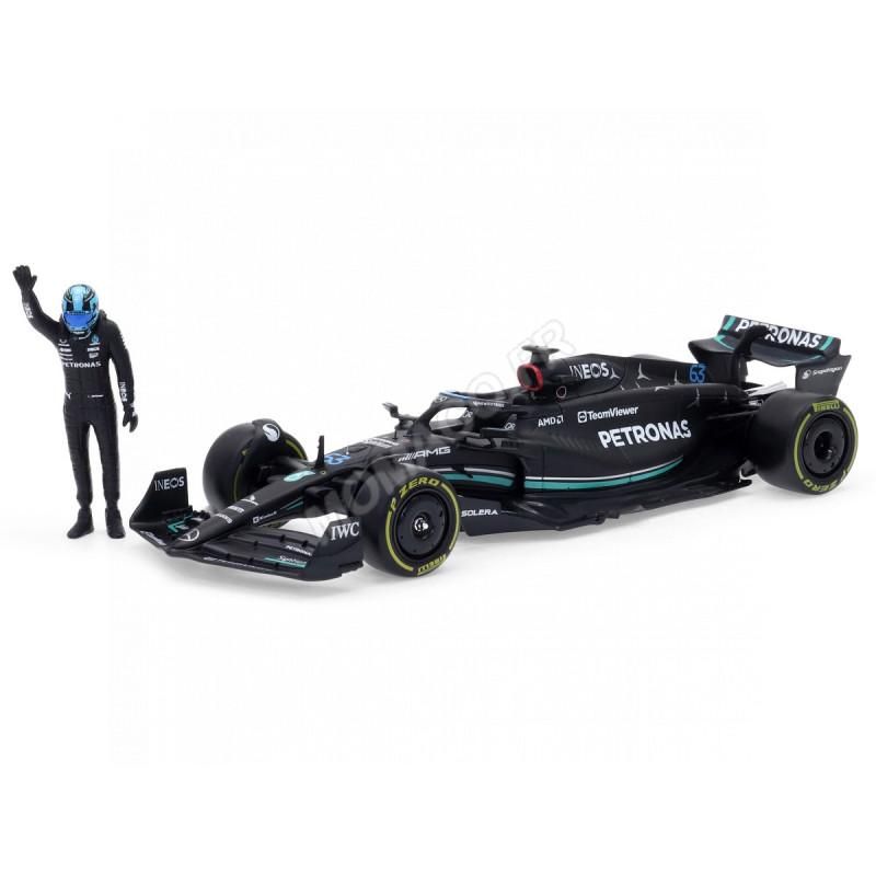 Miniatura MERCEDES GP F1 W14 TEAM MERCEDES-AMG PETRONAS 63 GEORGE RUSSEL 2023 WITH DRIVER