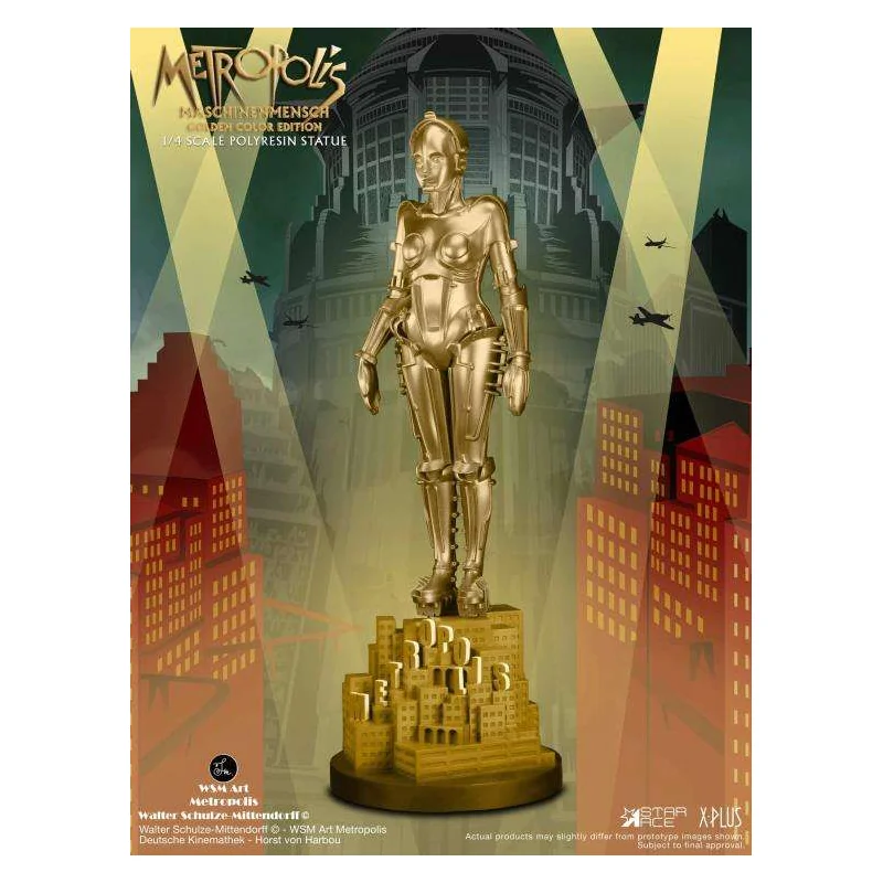 Figurita Metropolis Maschinenmensch Gold 1/4 Resin Statue