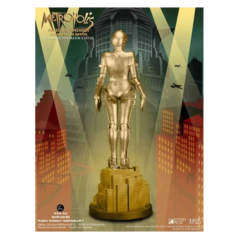 Figuras Metropolis Maschinenmensch Gold 1/4 Resin Statue