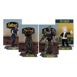 Figurita Fallout pack 4 Movie Maniacs statuettes Lucy, Maximus, The Ghoul & Vault Boy 15 cm