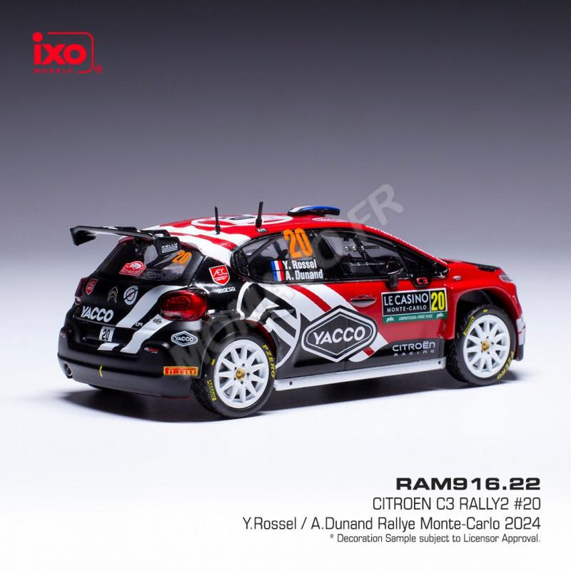 Coche en miniatura CITROEN C3 RALLY 2 20 ROSSEL/DUNAND WRC RALLY MONTE-CARLO 2024