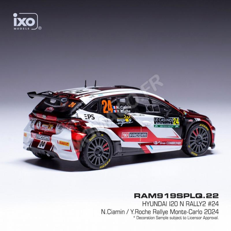 Coche en miniatura HYUNDAI I20 N RALLYE 2 24 CIAMIN/ROCHE WRC RALLYE MONTE-CARLO 2024