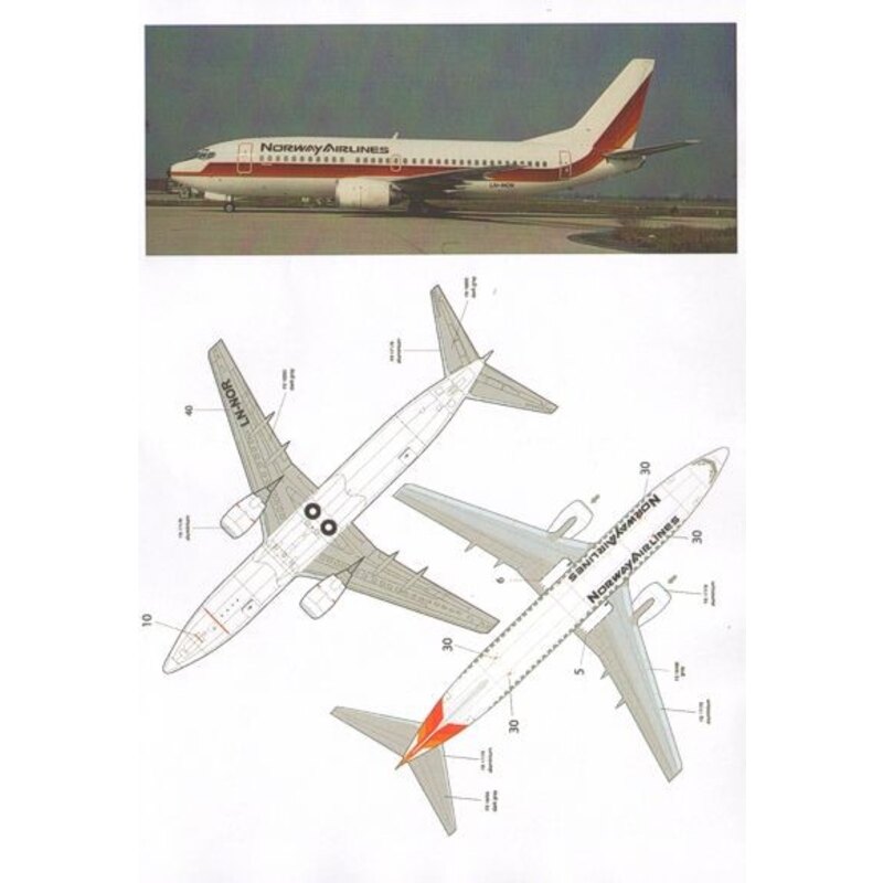 Norway Airlines Boeing 737-300 also includes the Air Europe version. Cockpit windows for both Minicraft and Skyline models.