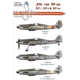 Focke-Wulf Fw 190D-9 (4) Yellow 15 7/JG301 red/yellow fuselage band; Blue 9 II/JG6 RLM 81/83/76; Black -+- ′Christl′ Stab/JG6 G