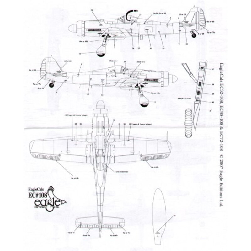 Focke-Wulf Fw 190D-9 Pt 2 (4) White 17 1/JG 2 RLM 75/76/83; Yellow 9 3/JG 2 RLM 75,76,83; Black II Stab jg 2 RLM 74/75/76/83; R