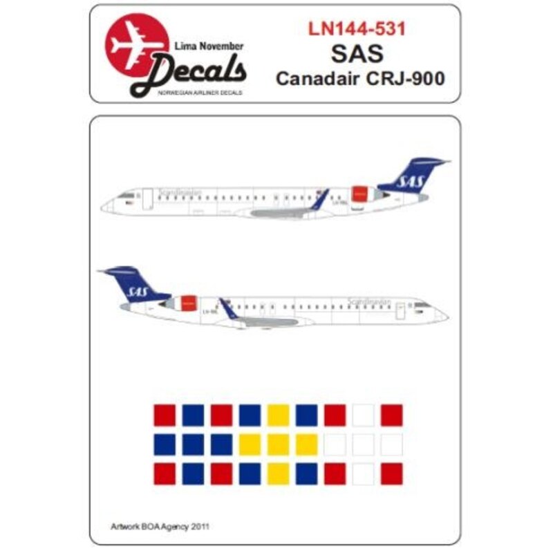 Canadair CRJ-900 SAS Includes 12 registrations and names. Bonus Norwegian and Swedish registrations for SAS A330 and A340 fleet.