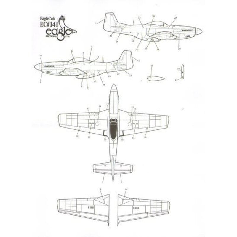 North-American P-51D Mustang Part 3 (3) 44-63607 FT-L 354th FG Lt.Col.Glenn T. Eagleston yellow nose, 44-72308 WD-A 4th FG Maj P