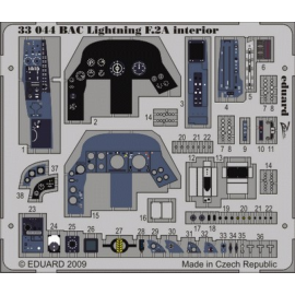 BAC/EE Lightning F.2A interior (self adhesive) PRE-PAINTED IN COLOUR! (diseñado para ser ensamblado con maquetas de Trumpeter)