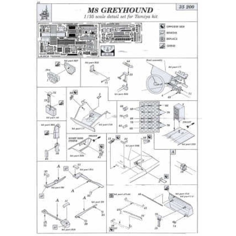 M8 Greyhound (diseñado para ser ensamblado con maquetas de Tamiya)