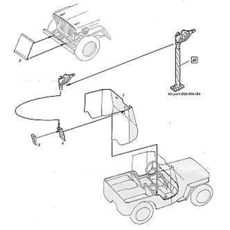 Kit de detalle para vehículos Willys Jeep armour plate (diseñado para ser ensamblado con maquetas de Tamiya) for Tamiya 35219