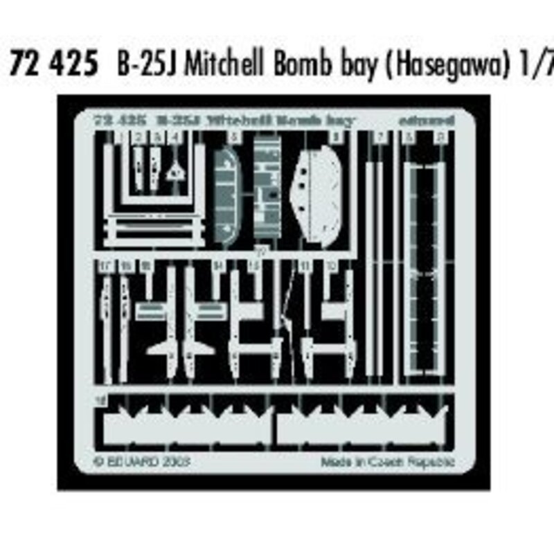 North American B-25J Mitchell bomb bay (diseñado para ser ensamblado con maquetas de Hasegawa)