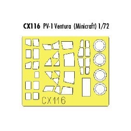 Máscaras para pintar PV-1 Ventura (diseñado para ser ensamblado con maquetas de Minicraft) (hecho de la cinta Kabuki amarillo pr