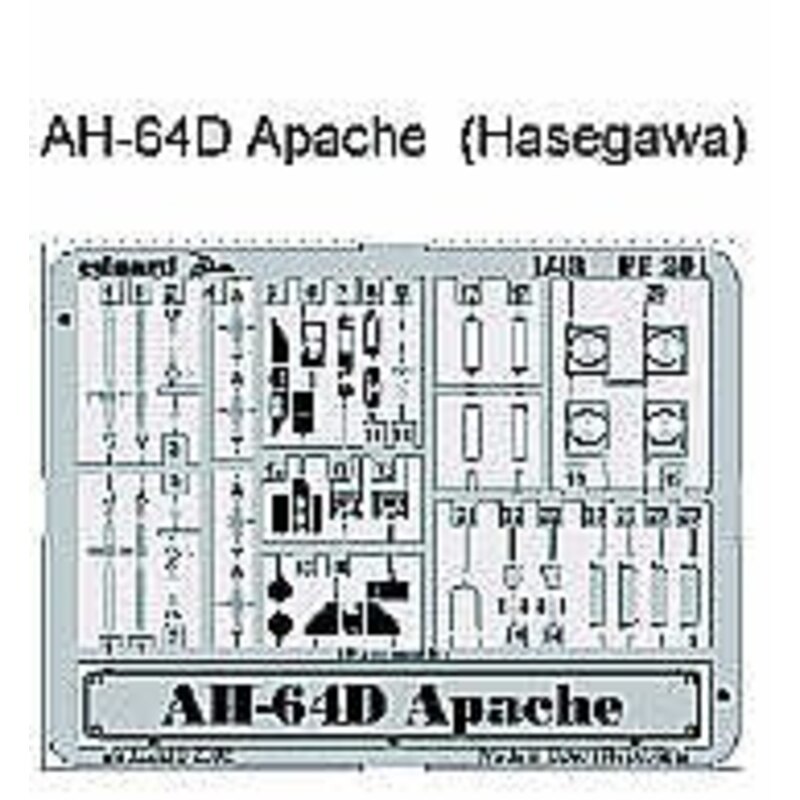 Boeing AH-64D Apache PRE-PAINTED IN COLOUR! (diseñado para ser ensamblado con maquetas de Hasegawa) This Zoom set is a simplifie