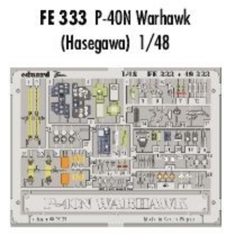 Curtiss P-40N Warhawk PRE-PAINTED IN COLOUR! (diseñado para ser ensamblado con maquetas de Hasegawa) This Zoom set is a simplifi