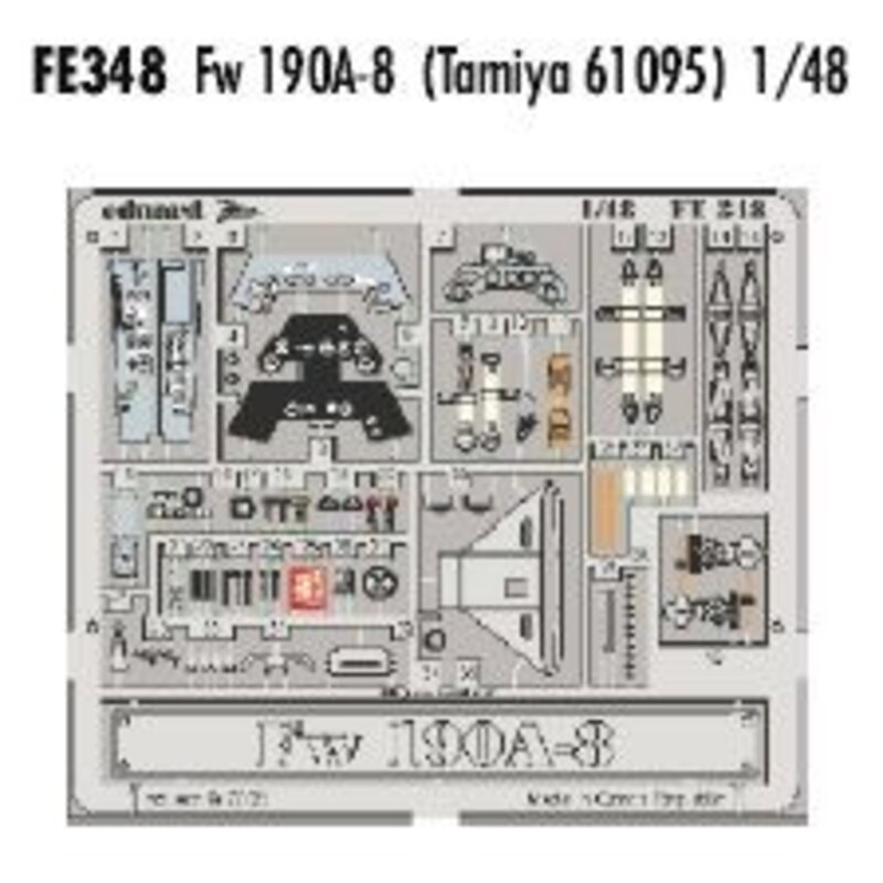 Focke Wulf Fw 190A-8 PRE-PAINTED IN COLOUR! (diseñado para ser ensamblado con maquetas de Tamiya TA61095) This Zoom set is a sim