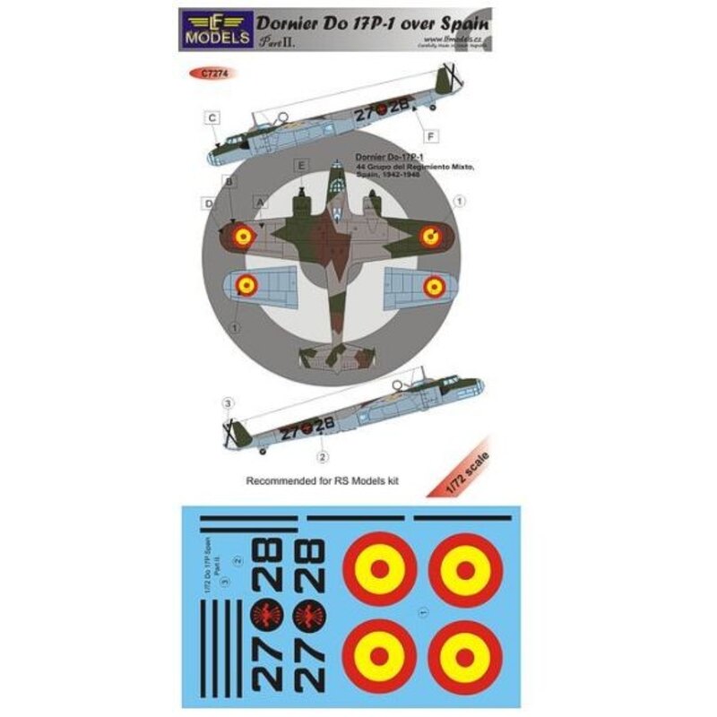 Dornier Do 17P-1 over Spain Part II. (designed to be used with RS Models kits) 