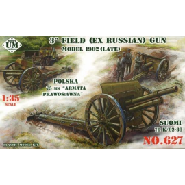 Maqueta 3 field (ex Russian) gun, model 1902 late - Polish 75mm gun prawoslawna, Suomi 76K/02-30