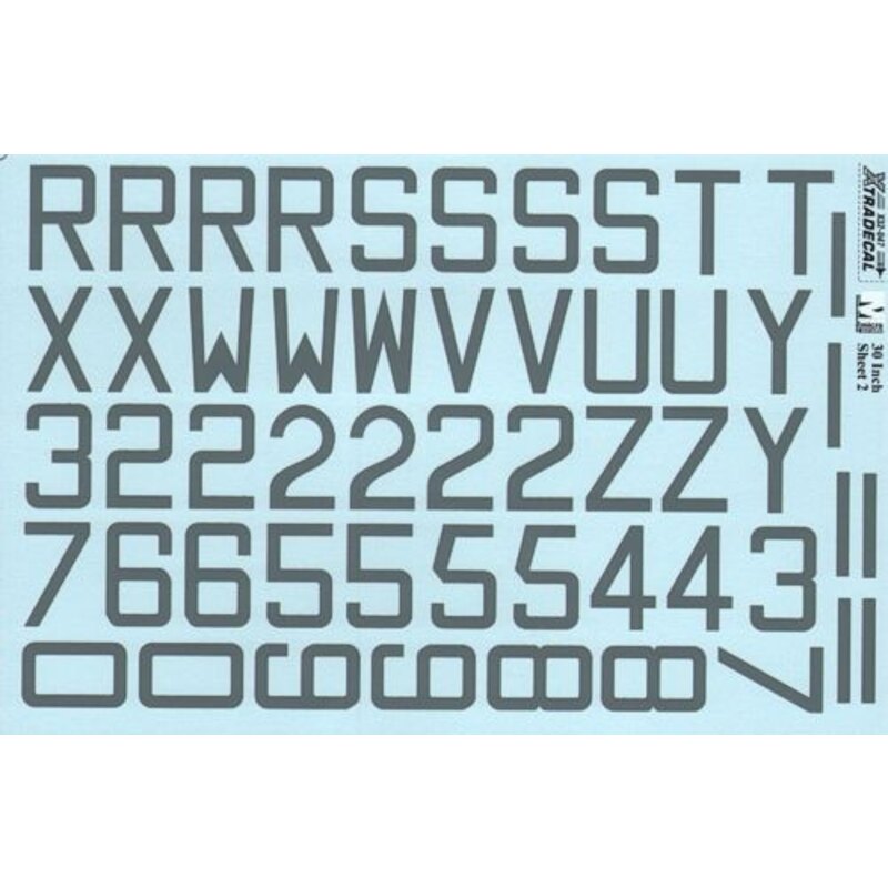 RAF Code Letters and Numbers 30 Medium Sea Grey Double sheet