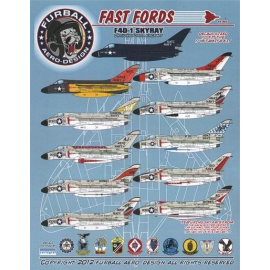  Calcomanía Douglas F4D-1 Skyray 'Fast Fords' (11) F4D-1, 130747 overall GSB 1955 or 130743 grey/yelow/orange 1960 both NATC NAS