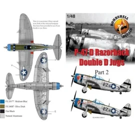 Republic P-47D Thunderbolt Bubble 405th FG, 9th AF (2) 229173 2Z-V Lt Clarke Bresmeth &acirc;?~Rain Dear&acirc;? (TM) ; 420437 2