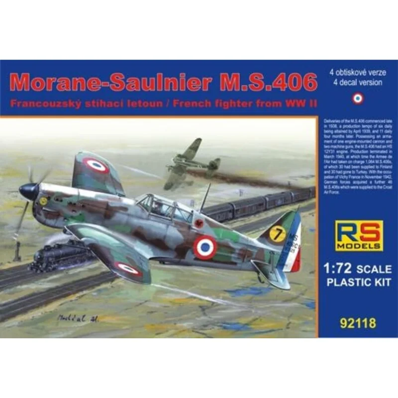 Morane-Saulnier MS.406 France 1940&nbsp;&nbsp; New 2/2012 !!! 4 decal variants for France