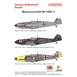 Messerschmitt Bf 109E-3 (3) White 17 3/JG 26 Lt Walter Blume 9/1940; Black &lt; 1/JG 3 Udet Lt Hans Hahn, 9/1939; Yellow 1 6/JG 